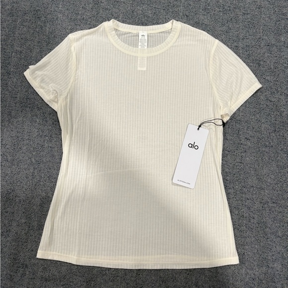 alo ribbed sea coast tee | size s - Picture 2 of 5